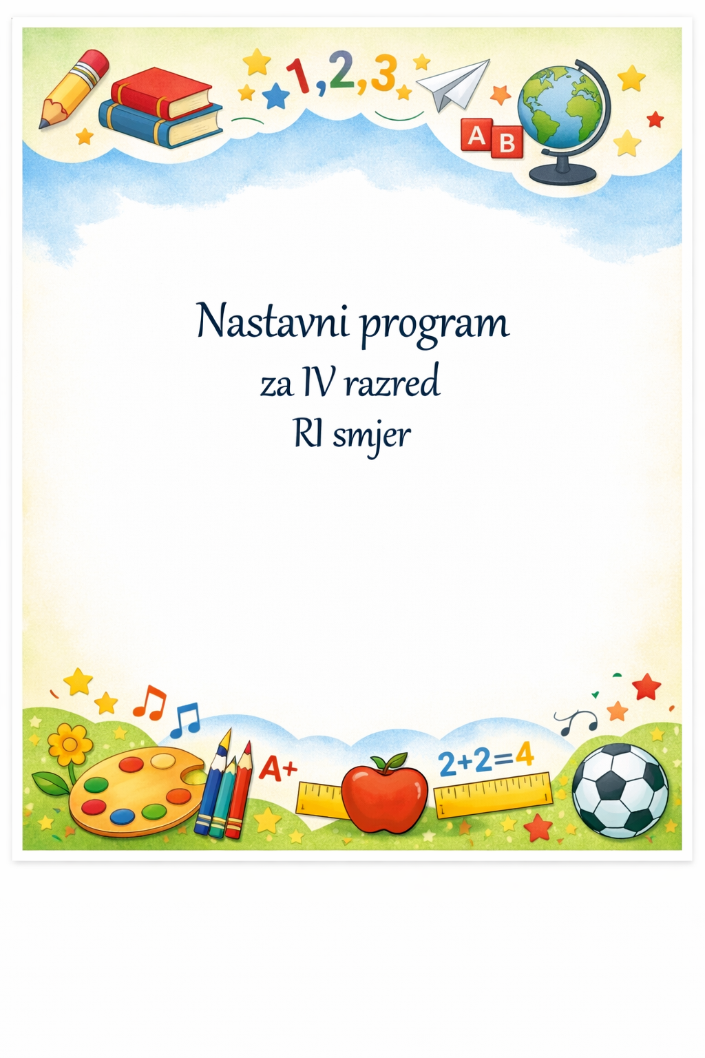 Nastavni program za IV razred - RI